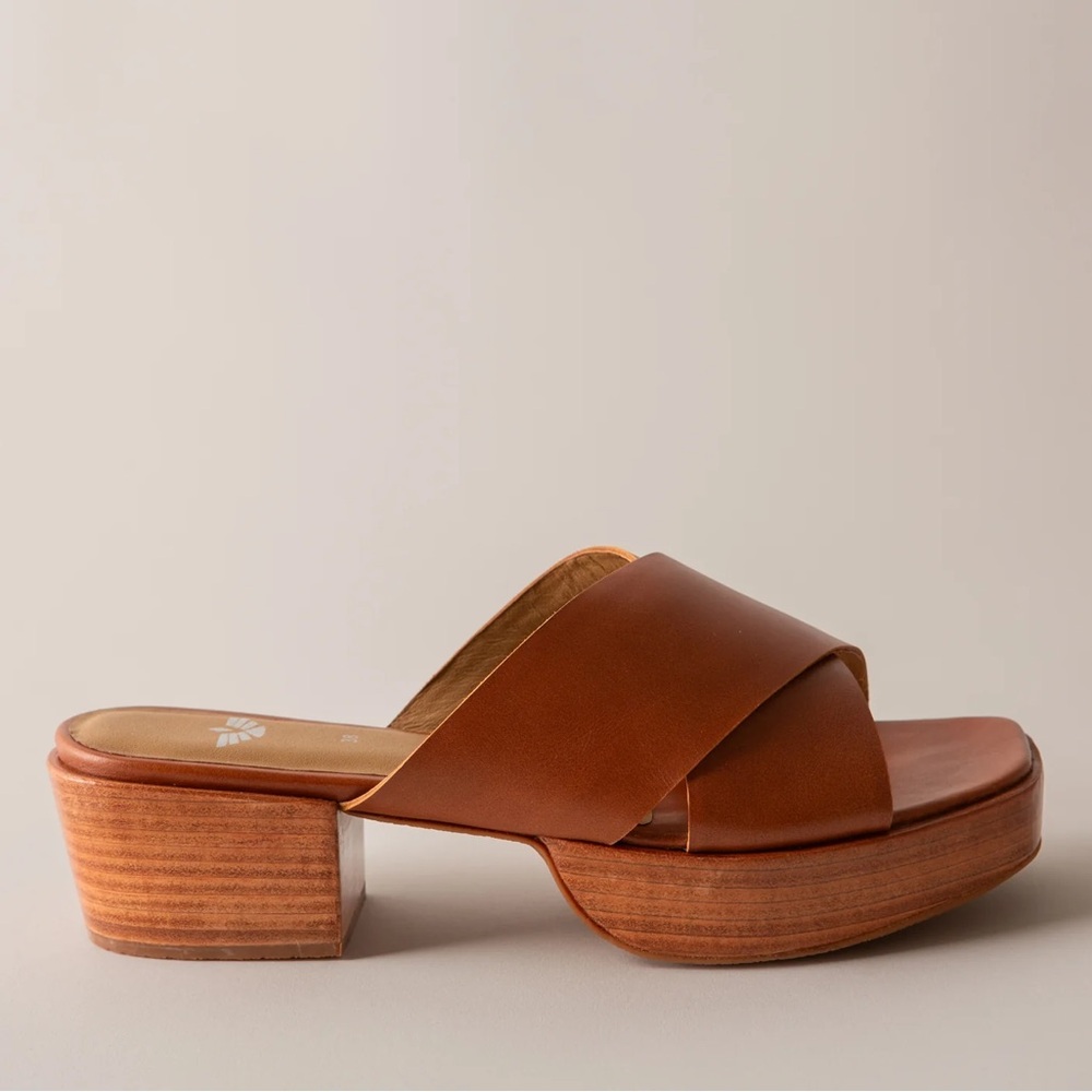 Brown Leather Women's Sandals - Picture 2 of 8